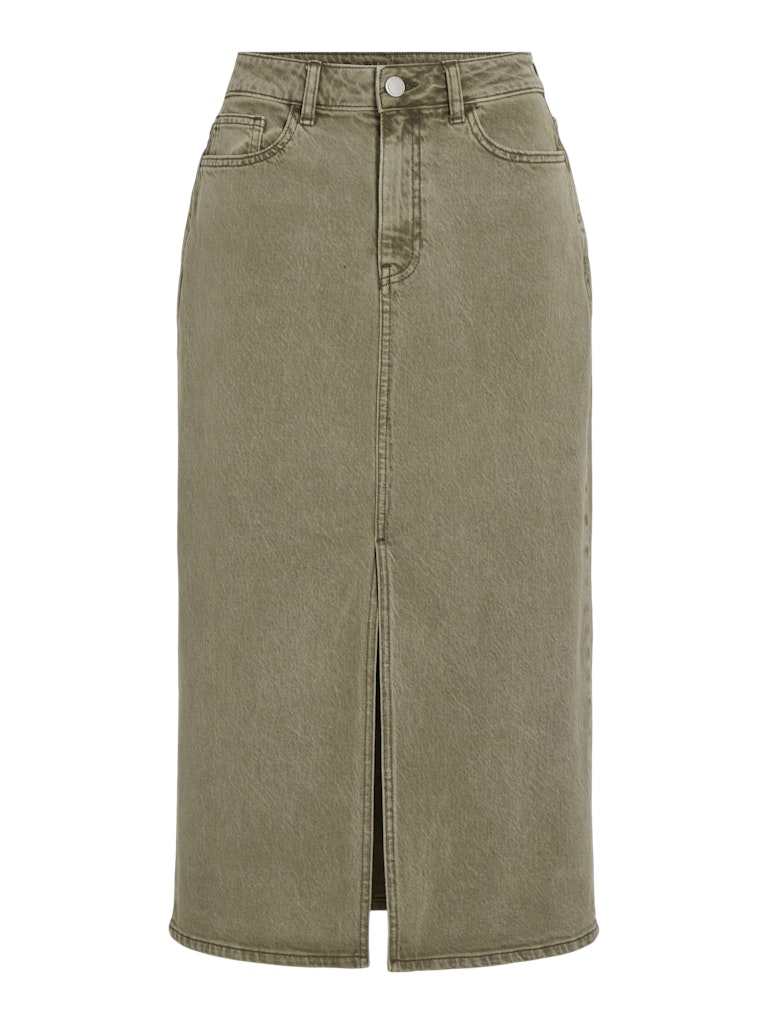 Vila vijaf rw denim midi skirt/r 14104698 capulet olive