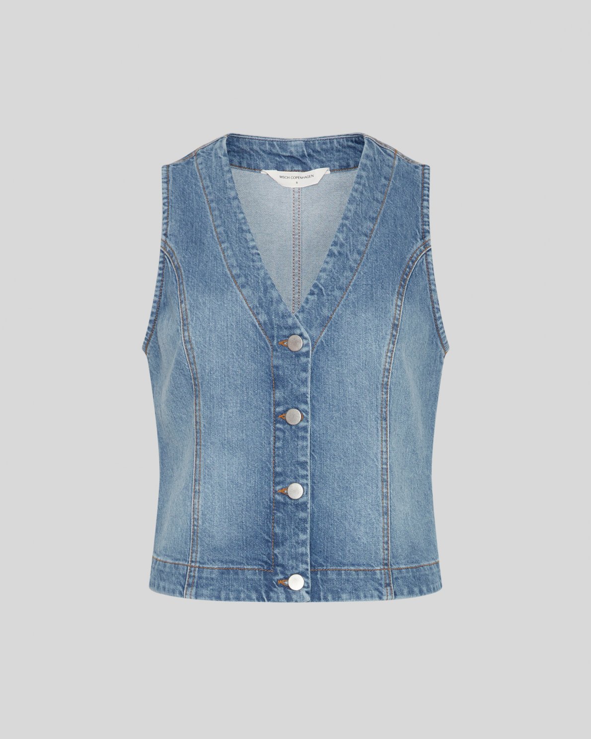 Moss Copenhagen eli ada vest 18855 mid blue wash