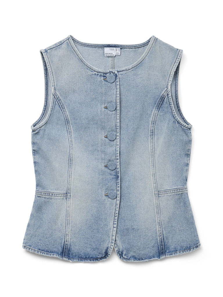 Vero Moda vmsiola sl waistcoat si311 10326329 light blue denim