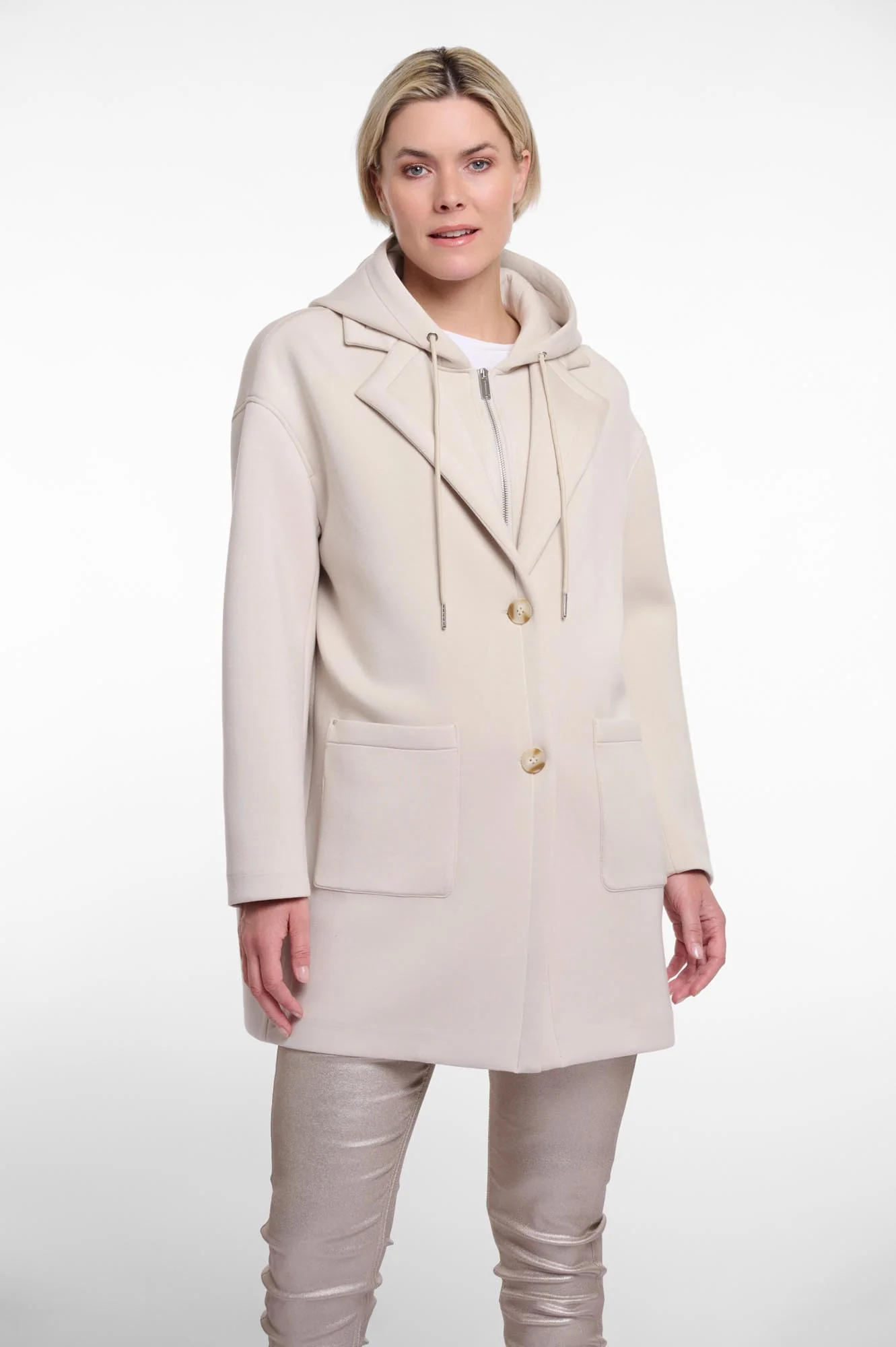 Rino & Pelle coat with detachble hood collar pipa.7002521 10811 fog grey