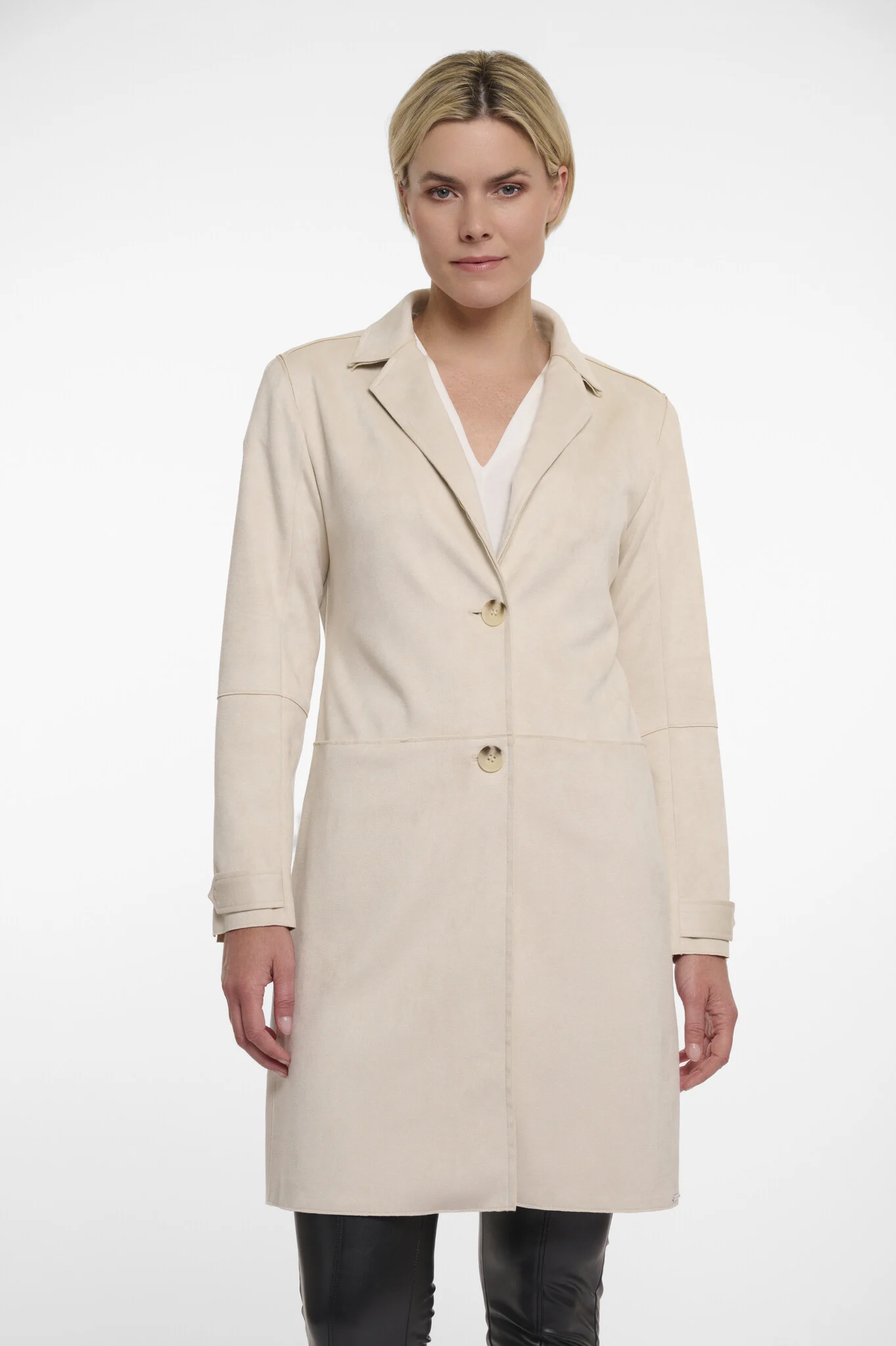 Rino & Pelle Babice.7002521 rino en pelle faux suede coat birch