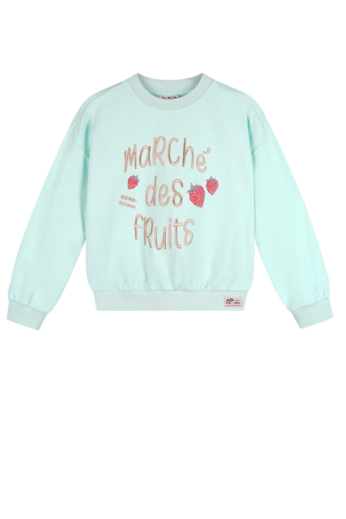 NoNo Zomer sweater meisjes mint borduursel ko