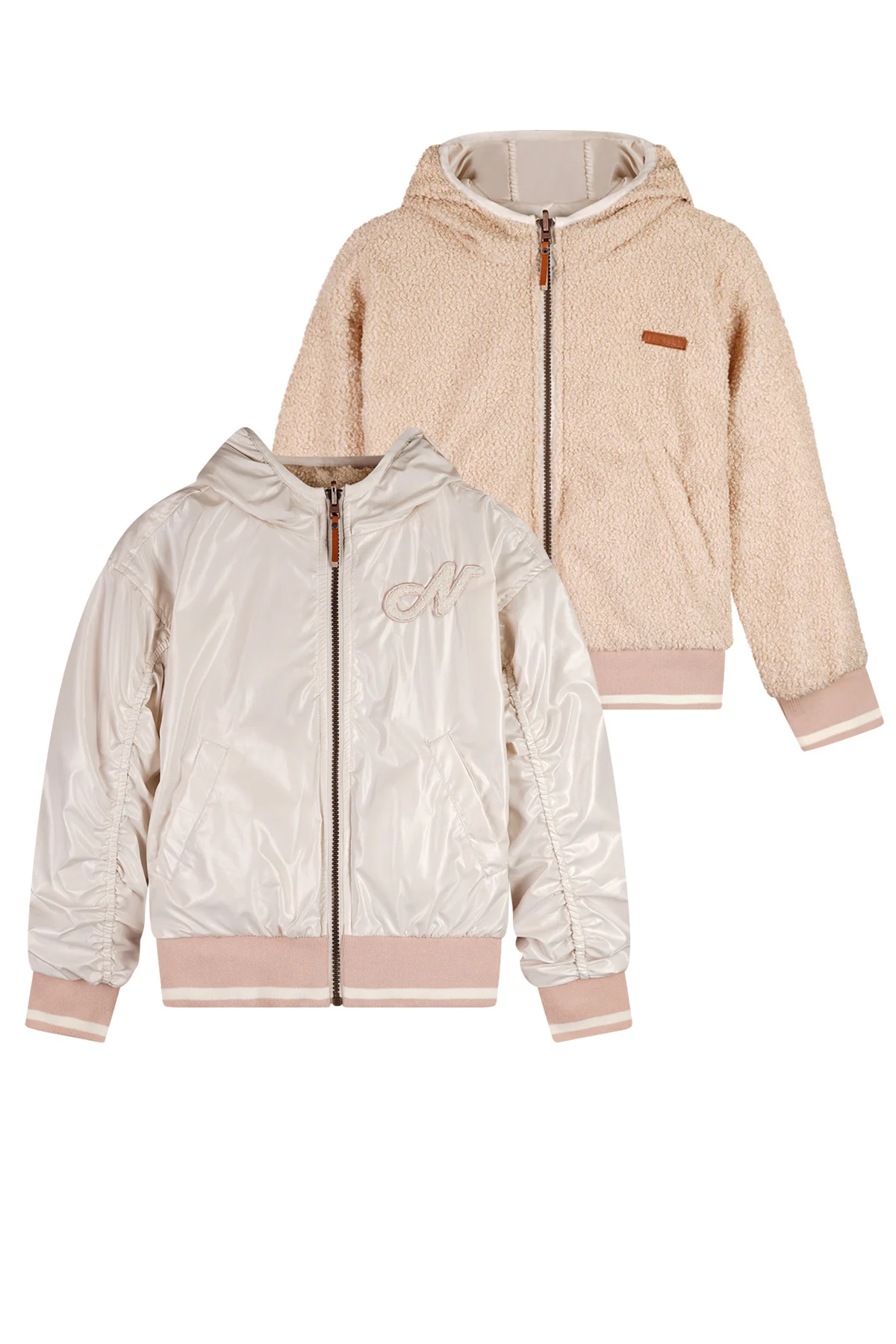 NoNo Zomer reversibel zomerjas meisjes wit capuchon beau