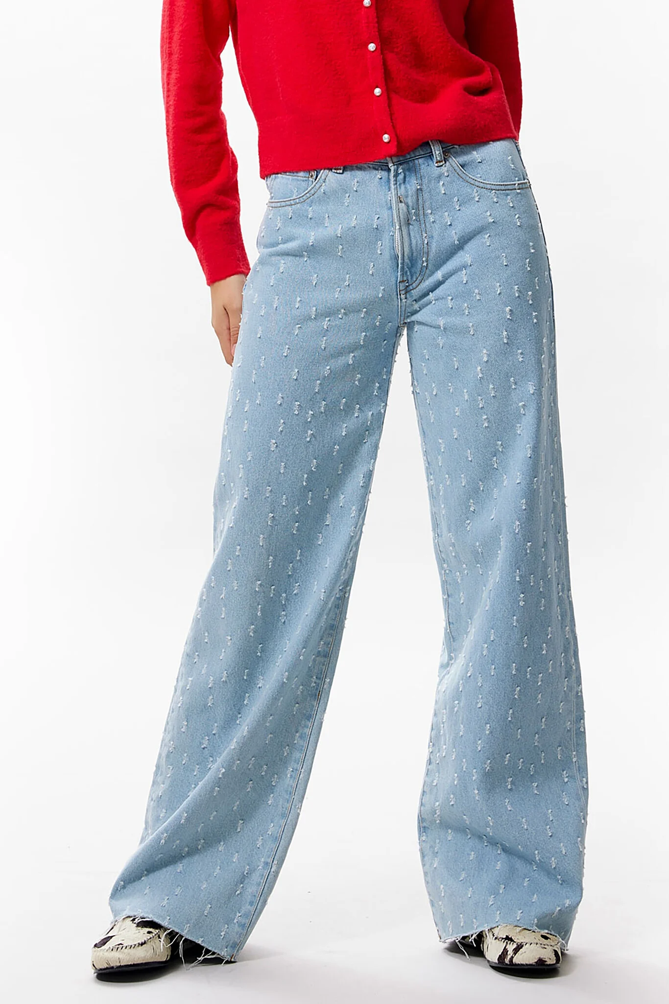 Catwalk Junkie 2502010001 jeans loose with textured fabric