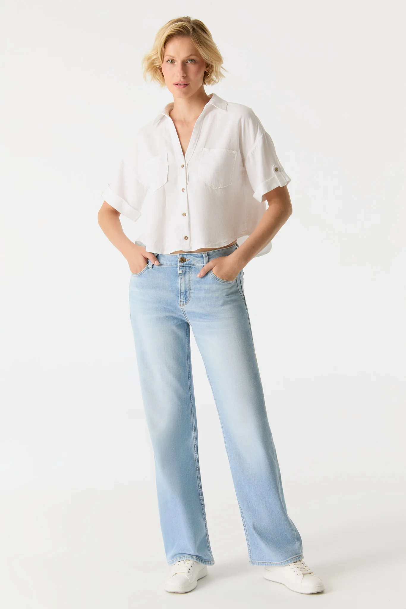 Cup of Joe Nova wide straight jeans light blue