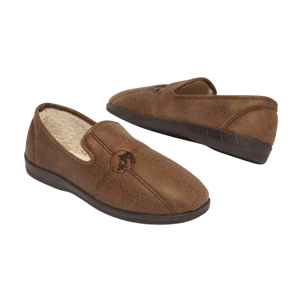 Atlas For Men Heren pantoffels met naaddetail in imitatiesuède