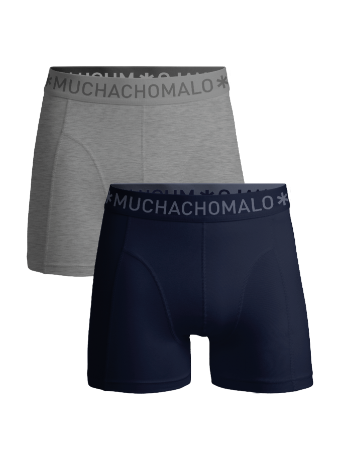 Muchachomalo Men 2-pack boxer shorts solid blue/grey melang heren boxers -