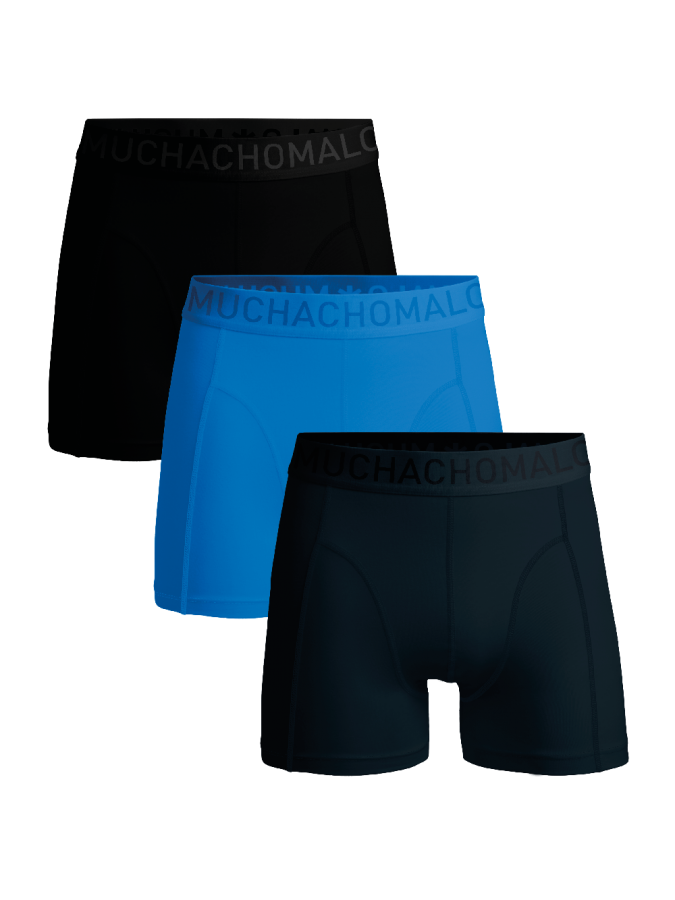 Muchachomalo Men 3-pack boxer shorts microf black/blue heren boxers
