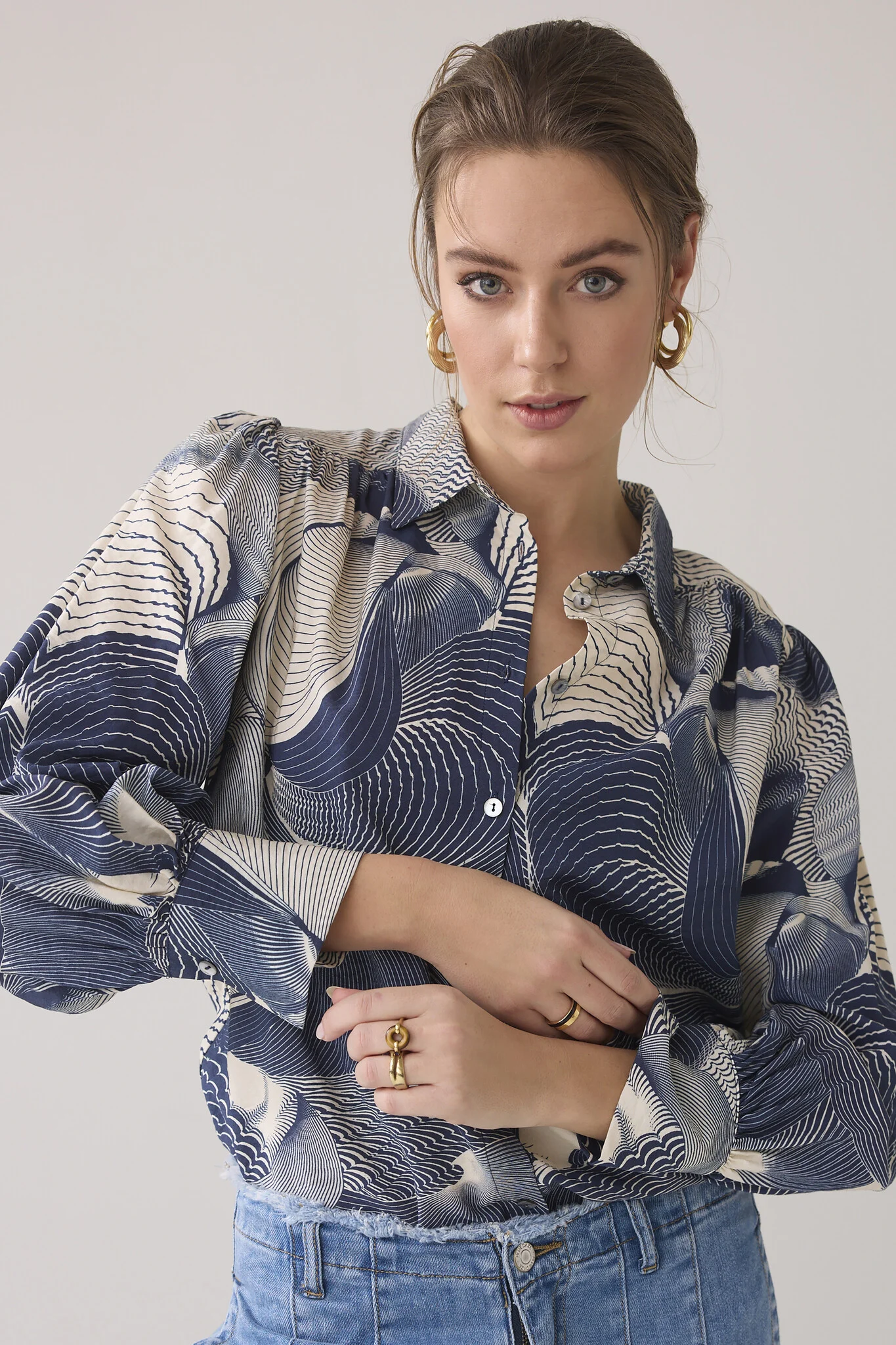Summum 2s3264-12170 blouse two tone print