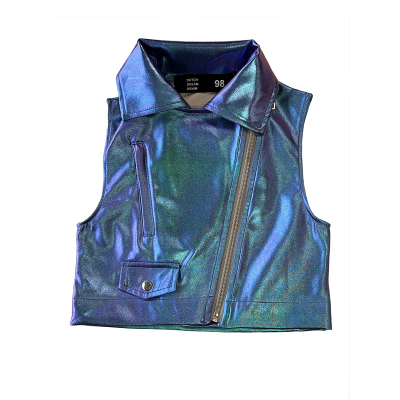 Dutch Dream Denim Zomer gilet meisjes metallic - bara