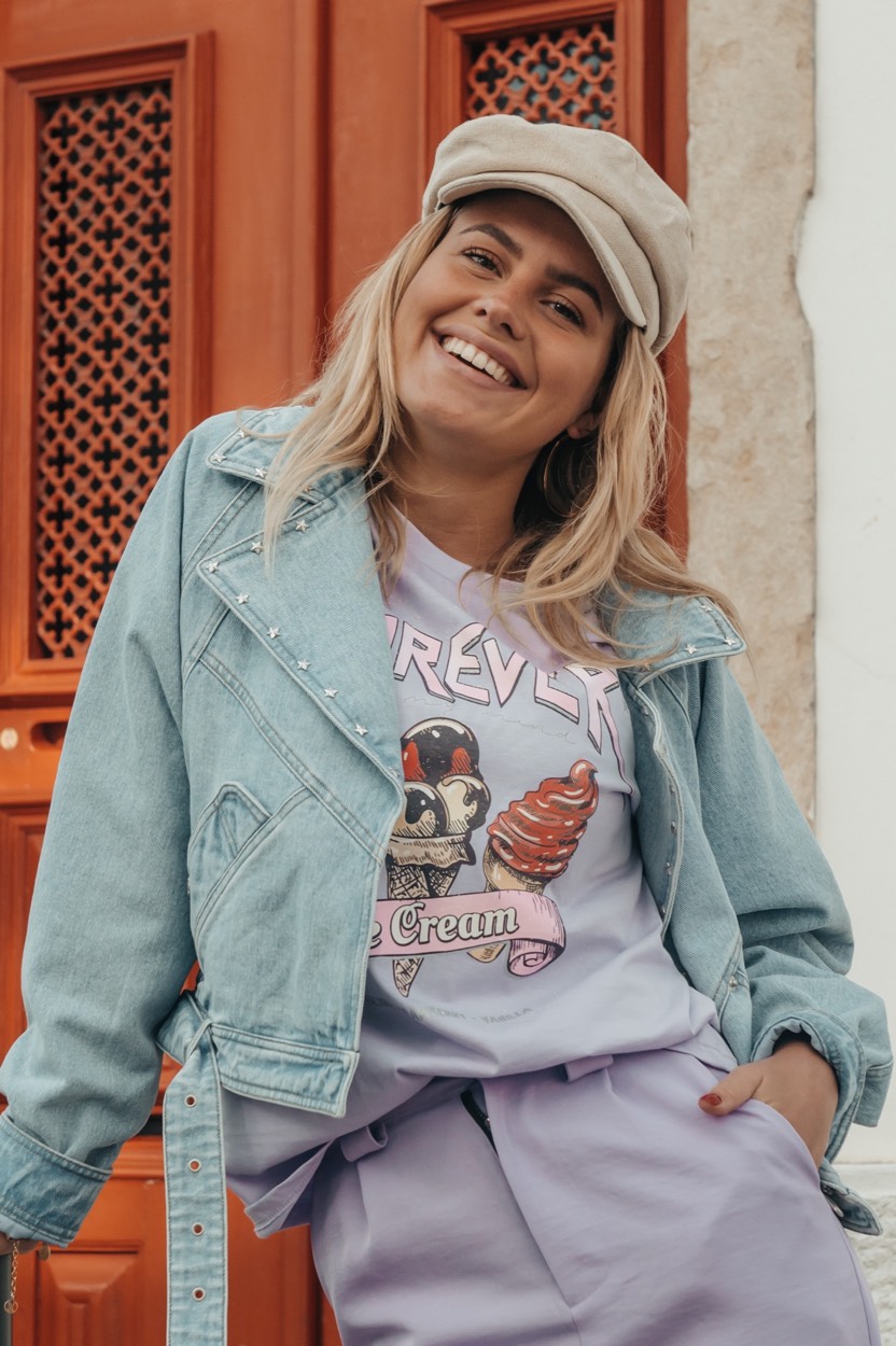 Vila Viellette ss satin top noos lila
