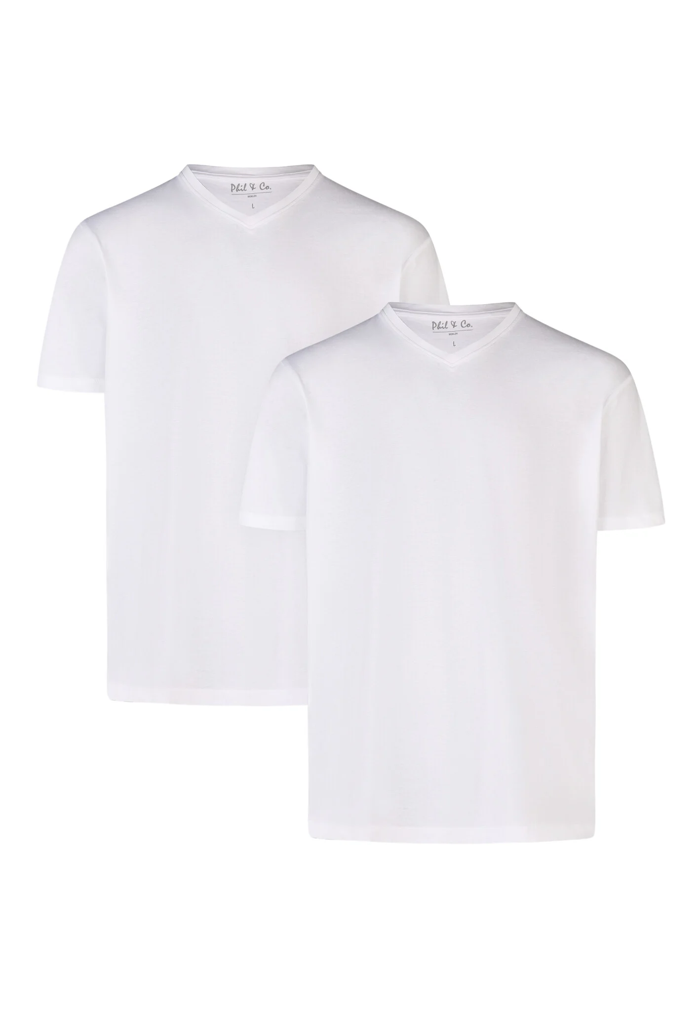 Phil & Co Heren ondershirt katoen t-shirt v-hals 2-pack