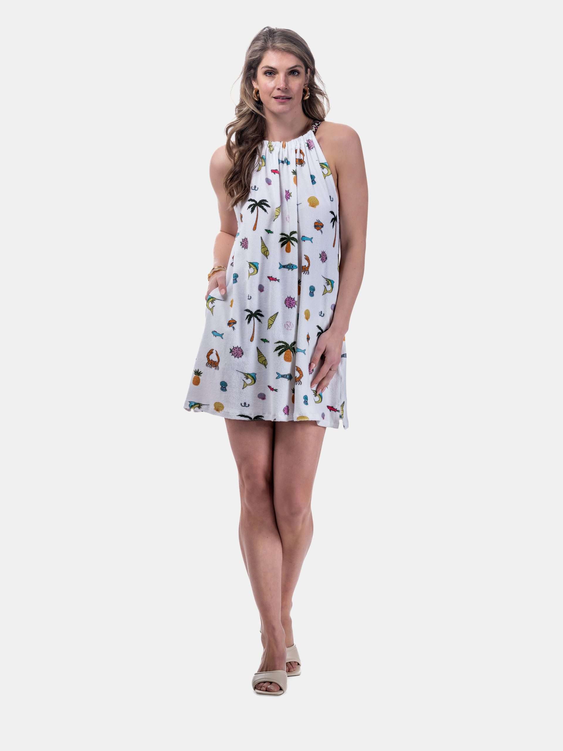 Mucho Gusto ® jurk sponge beach vibes print