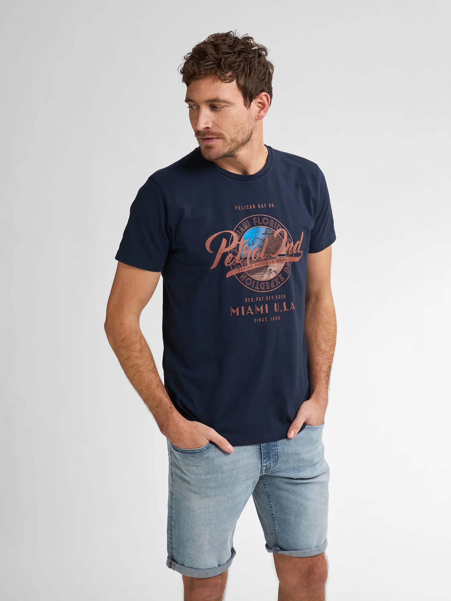 Petrol Industries Heren shirt- m-1050-tsr602 5178 navy blue