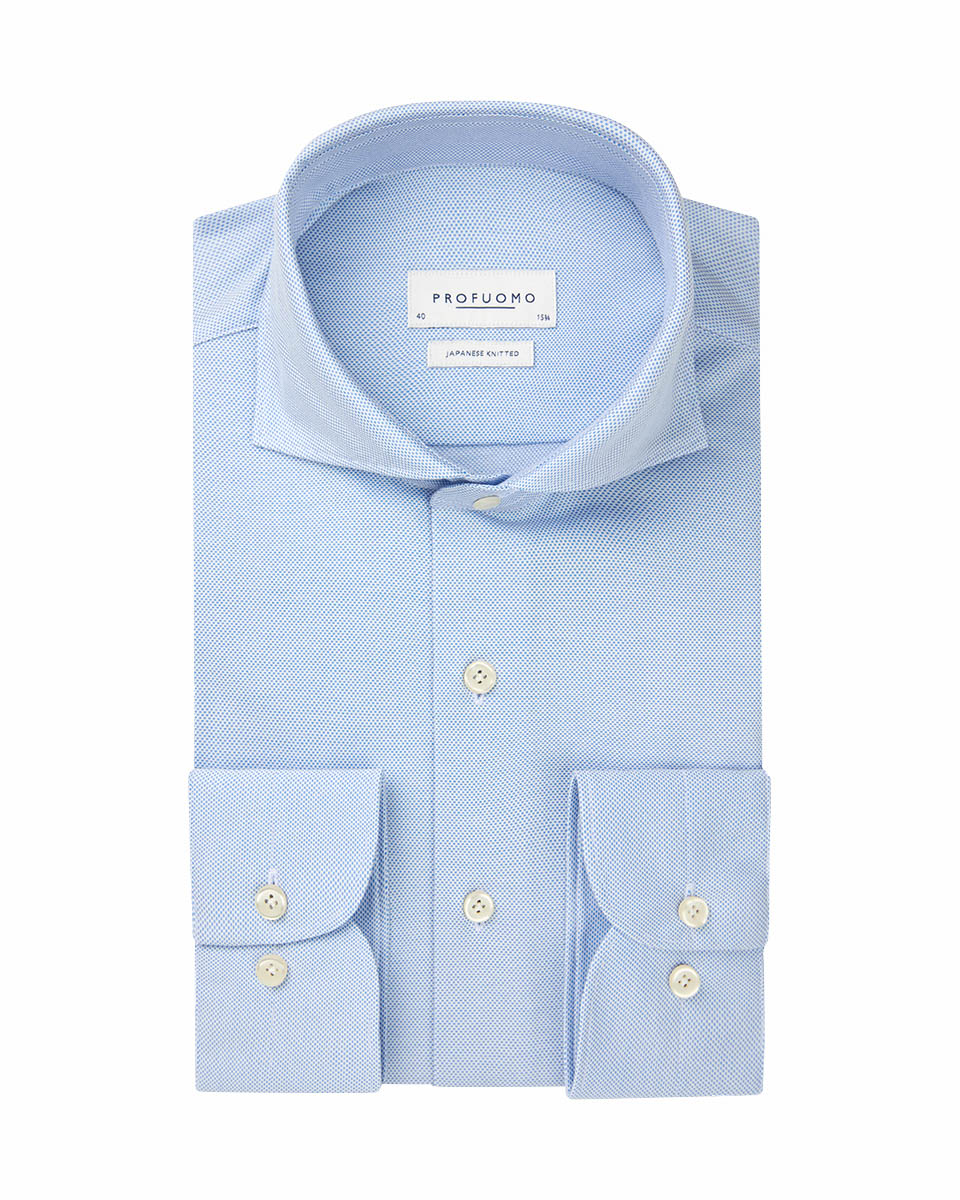 Profuomo Japanese knitted overhemd met lange mouwen