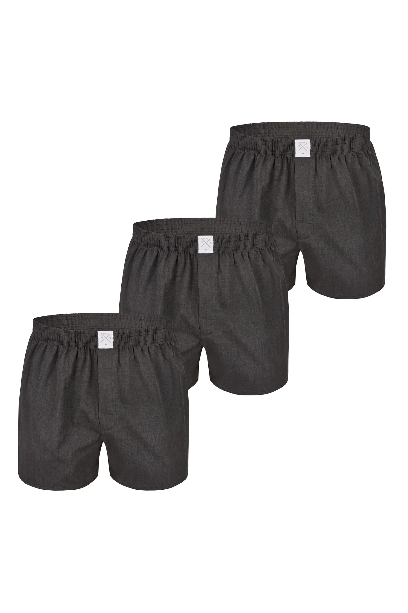 MG-1 Heren wijde boxershorts geweven katoen effen 3-pack