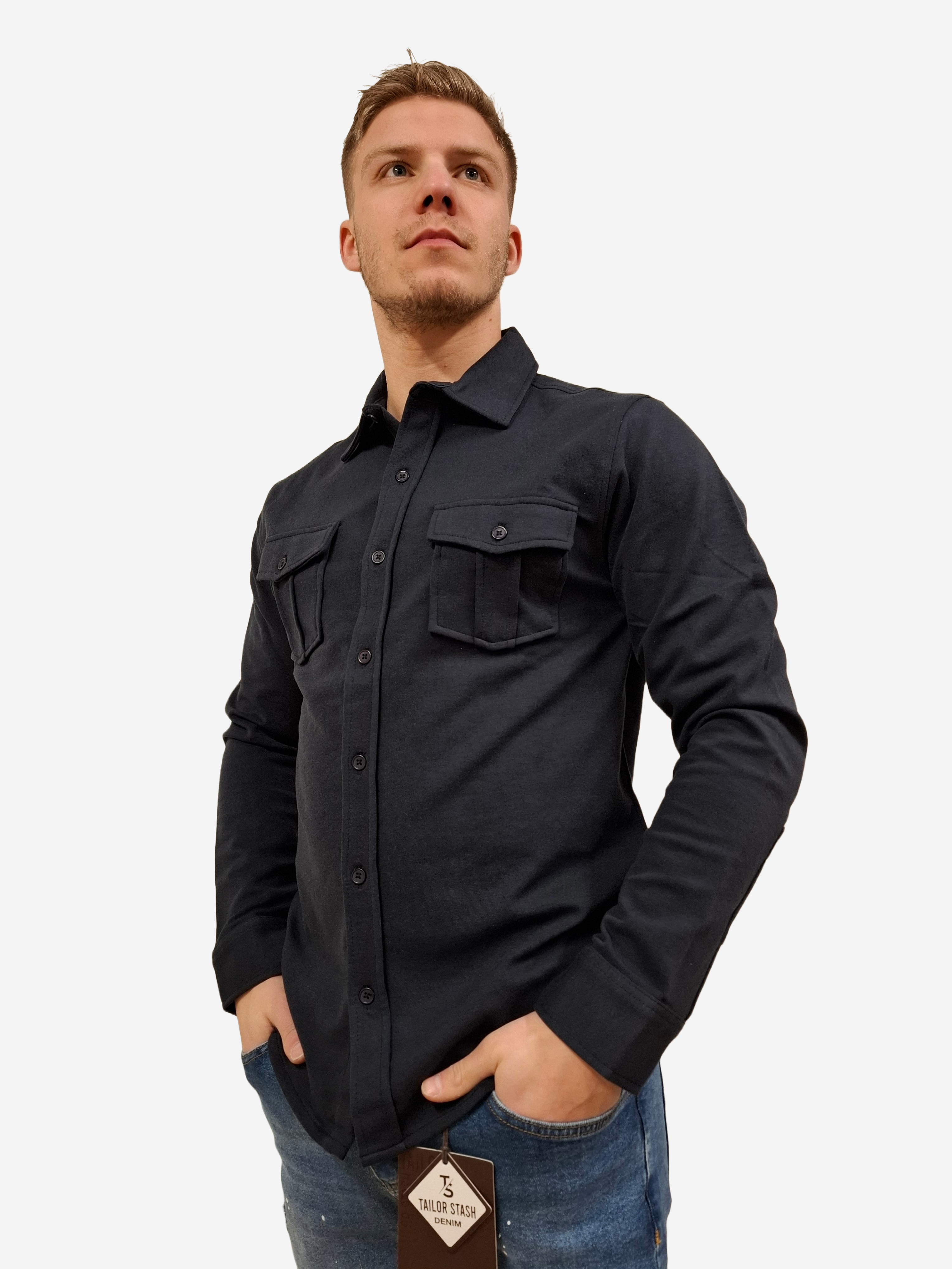 Indigo Denim Heren overhemd denim -