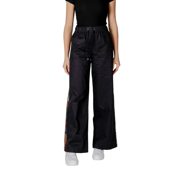 desigual Wide leg satijnen cargobroek - BLACK