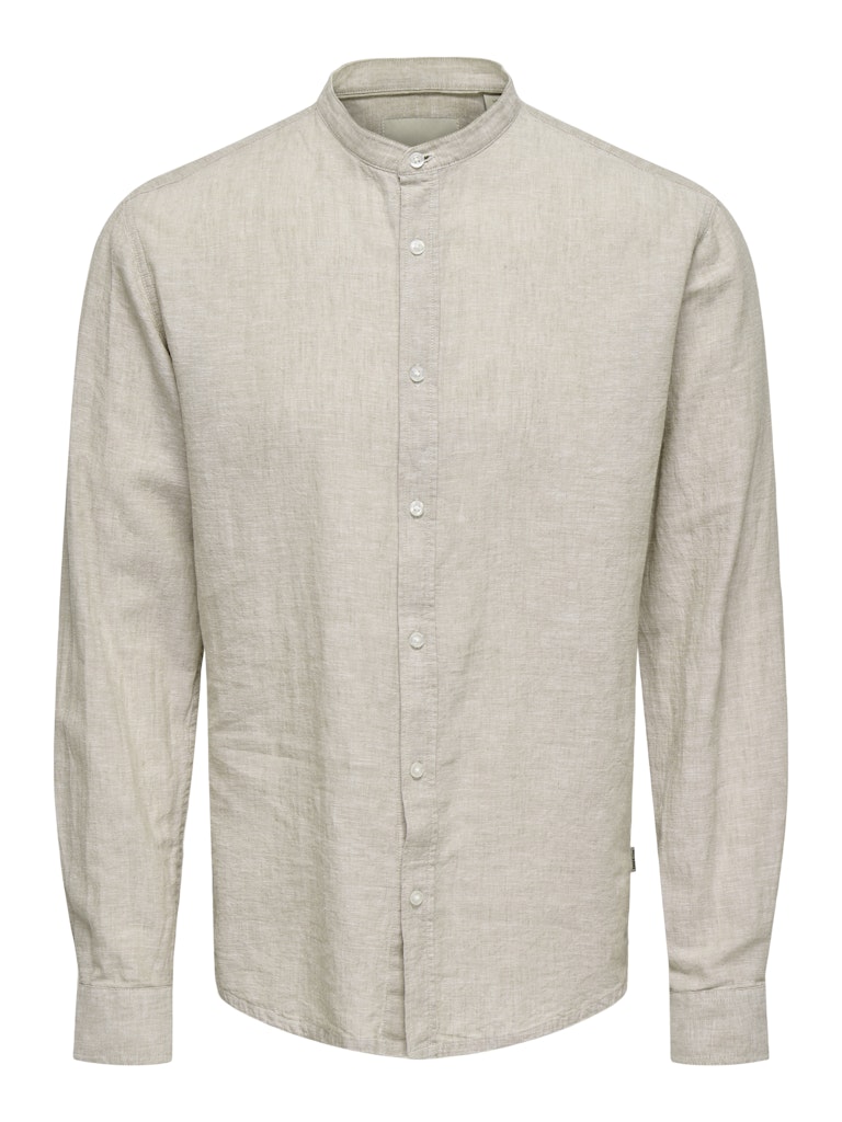 Only & Sons onscaiden life ls solid linen mao n 22019173 chinchilla