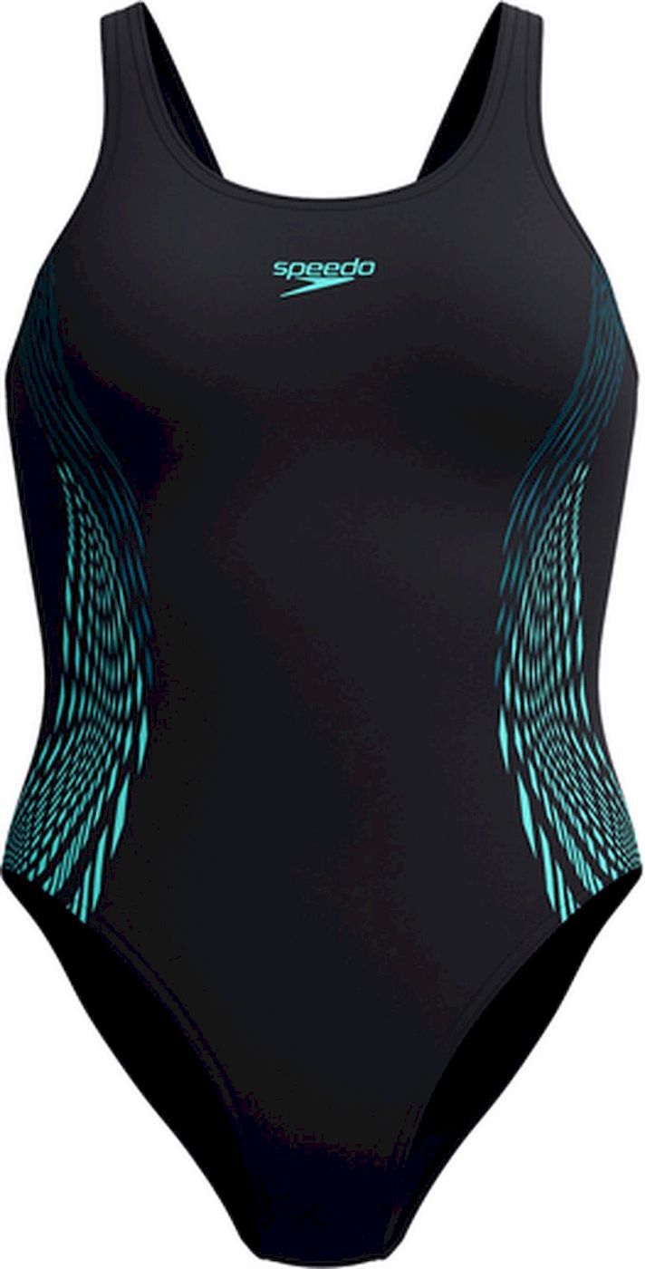 Speedo eco+ placem muscleb bla/grn badpak sport dames