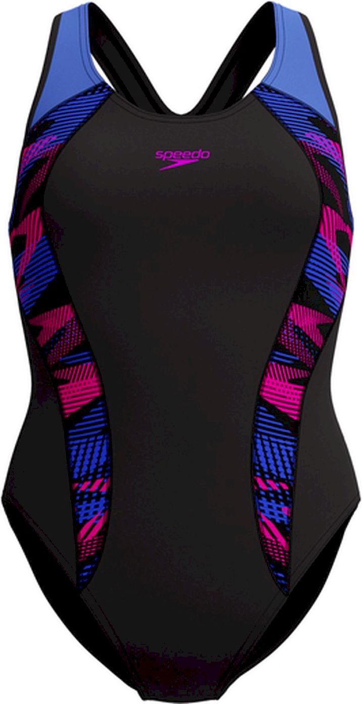 Speedo eco+ plastisol laneback bla/blu badpak sport dames