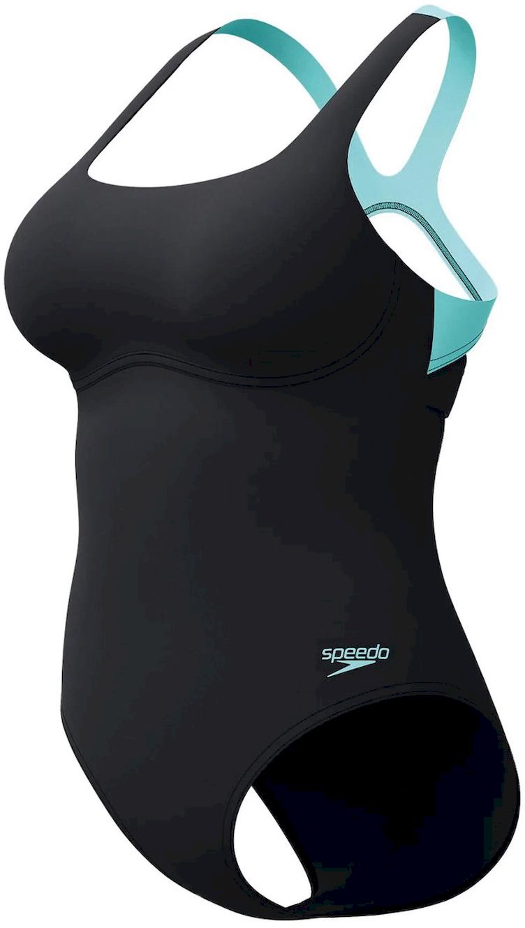 Speedo eco+m flex band bra swimsuit gre/grn badpak sport dames