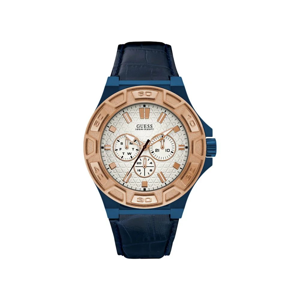 Guess Leren horloge voor tijdloze elegantie