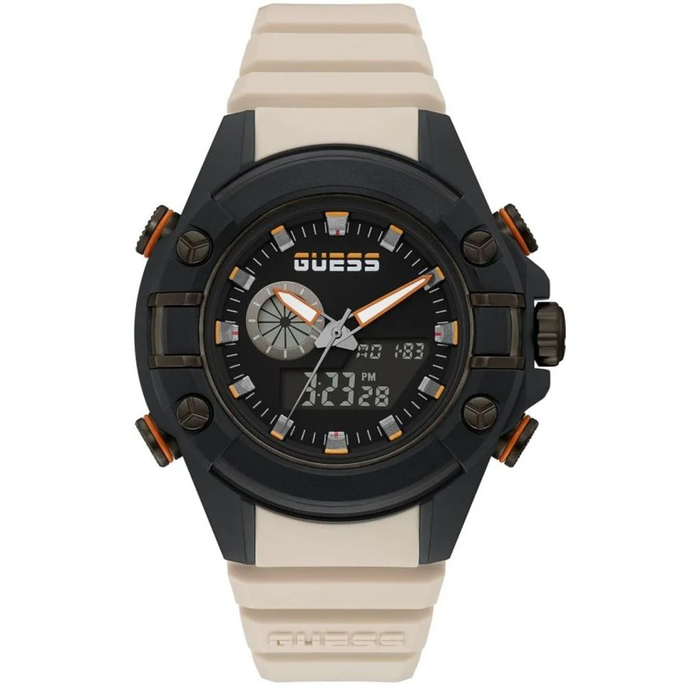 Guess Beige hars horloge voor stijlvolle accessoires