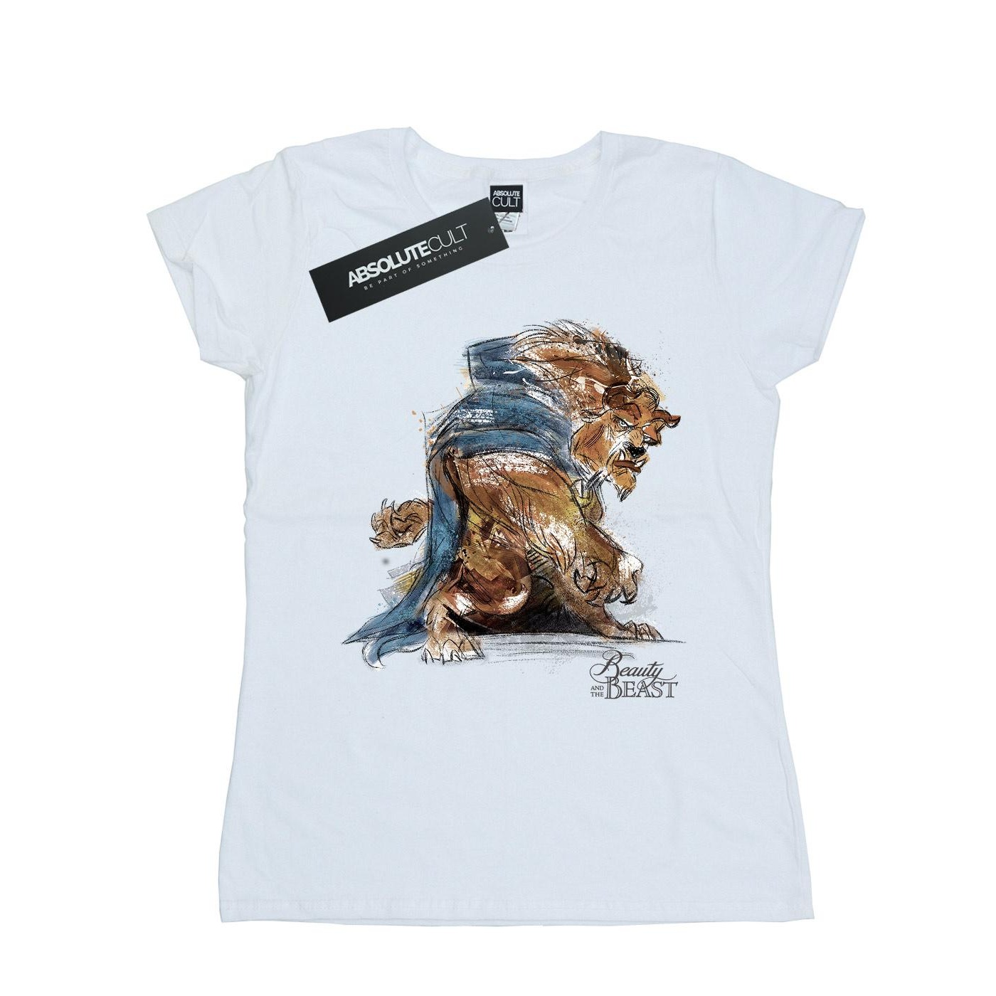 Li-cense Disney dames beauty and the beast beast sketch katoenen t-shirt