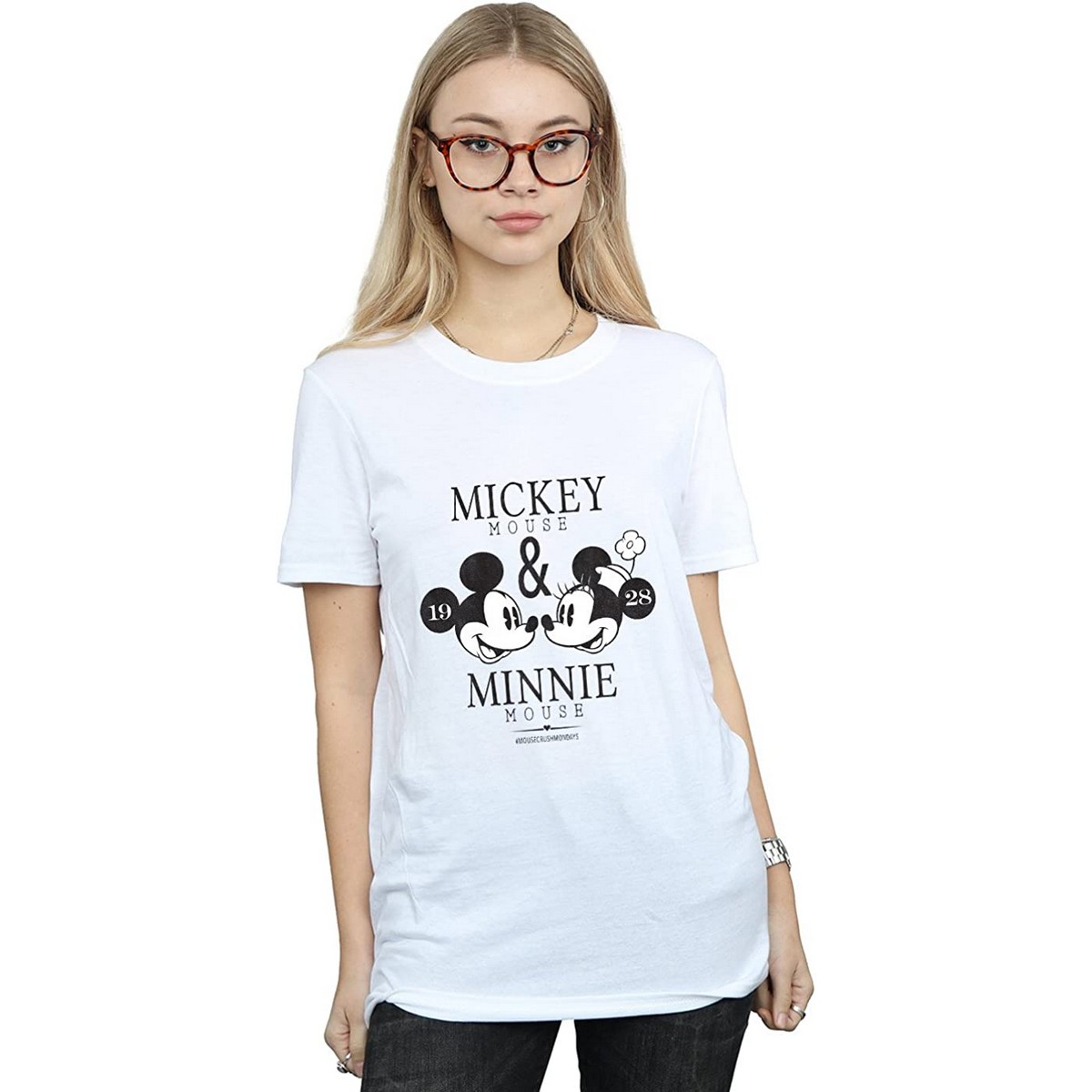 Li-cense Disney dames mousecrush mondays mickey & minnie mouse katoenen t-shirt