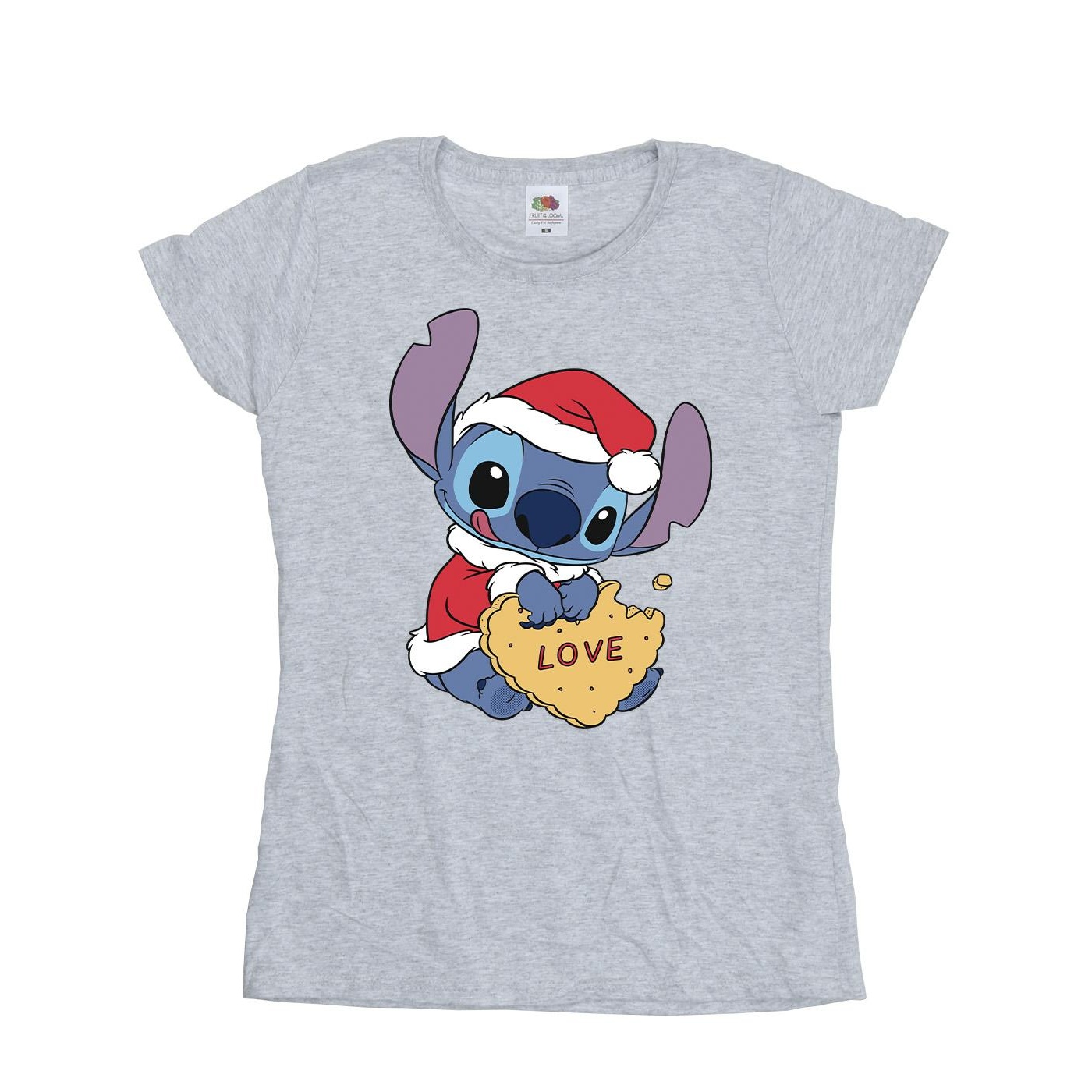 Li-cense Disney dames lilo and stitch kerstmis liefde koekje katoenen t-shirt