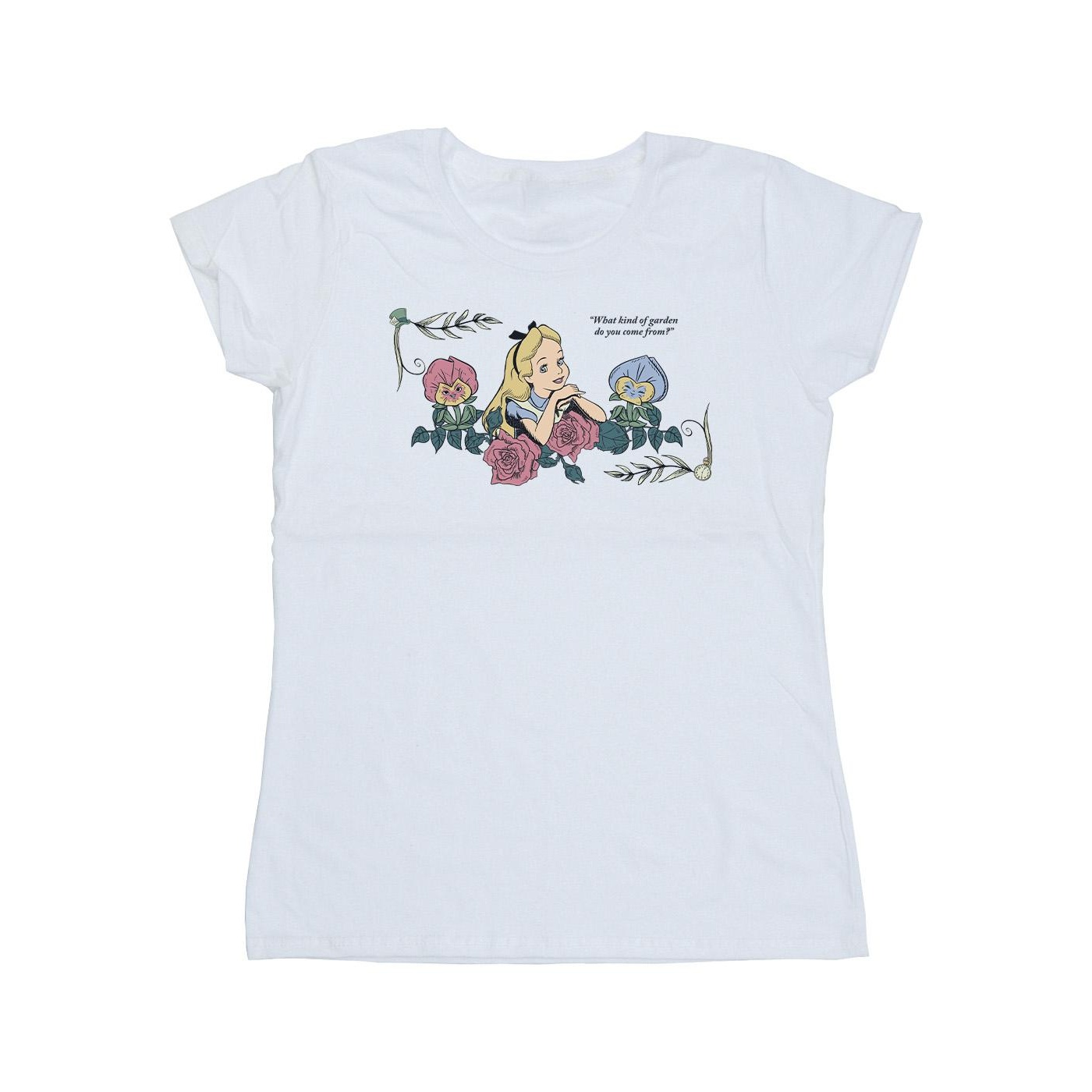Li-cense Disney dames alice in wonderland wat voor tuin katoenen t-shirt