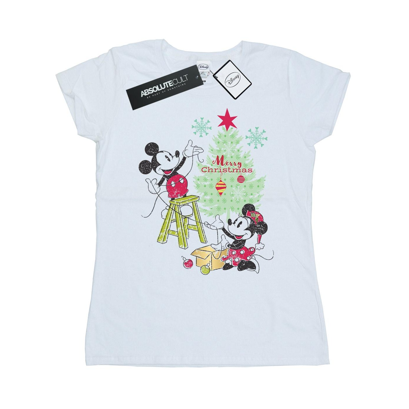Li-cense Disney dames mickey en minnie kerstboom katoenen t-shirt