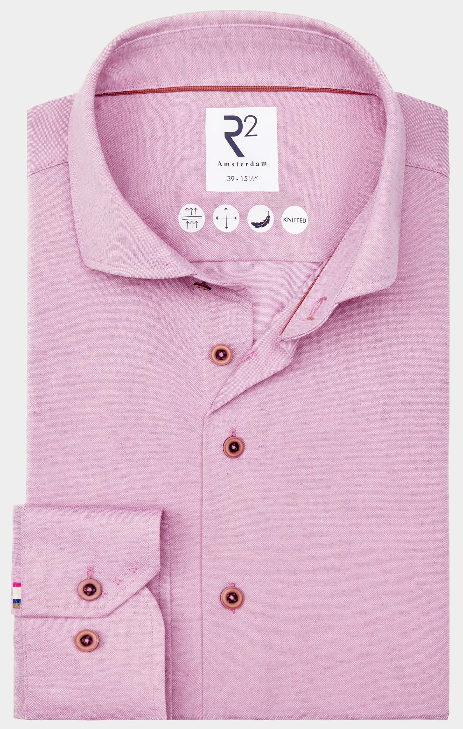 R2 Amsterdam Casual hemd lange mouw linen cotton knitted 128.wsp.019/087