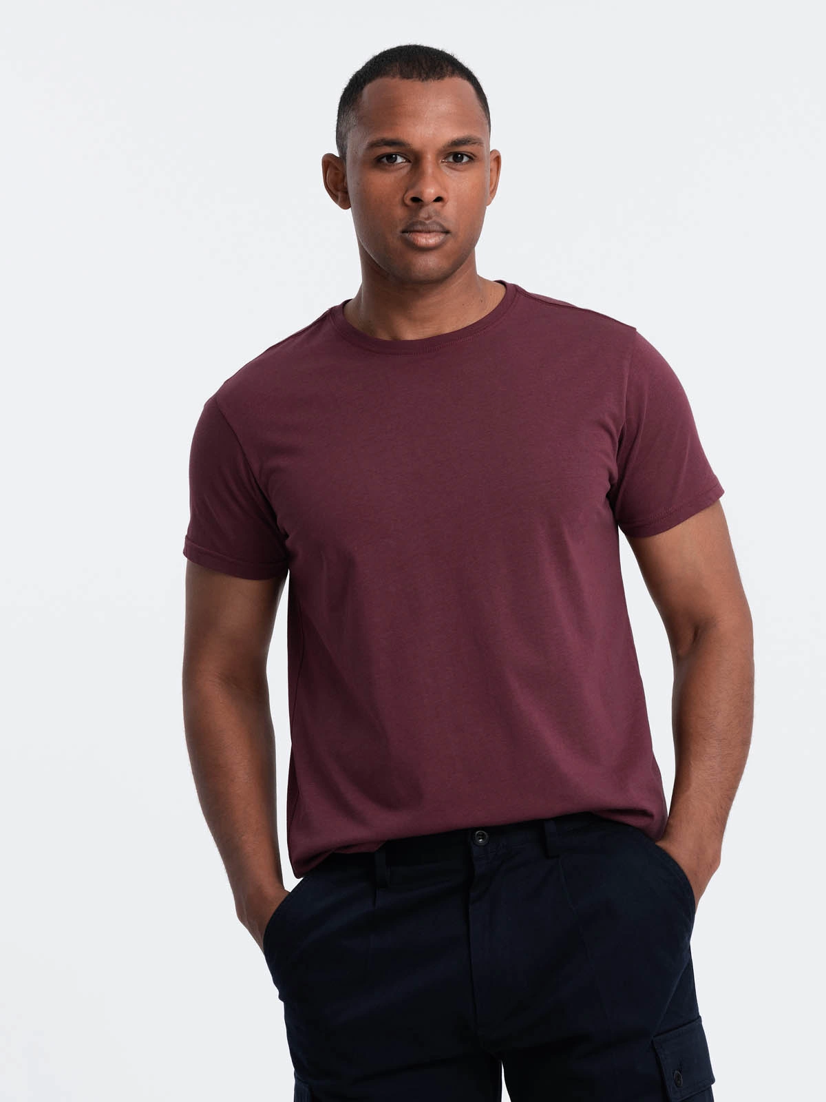 Ombre T-shirt heren bordeaux karite