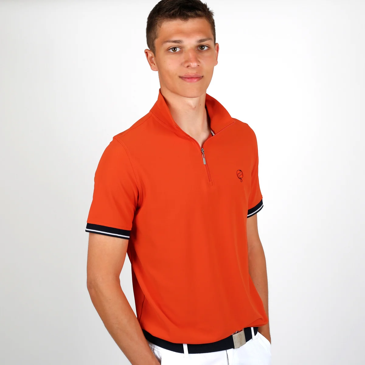 Q1905 Polo shirt stroke rood