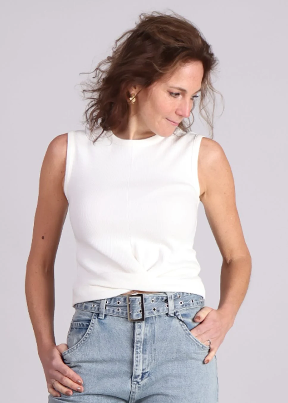 Homage to Denim Homage cropped top knoopdetail