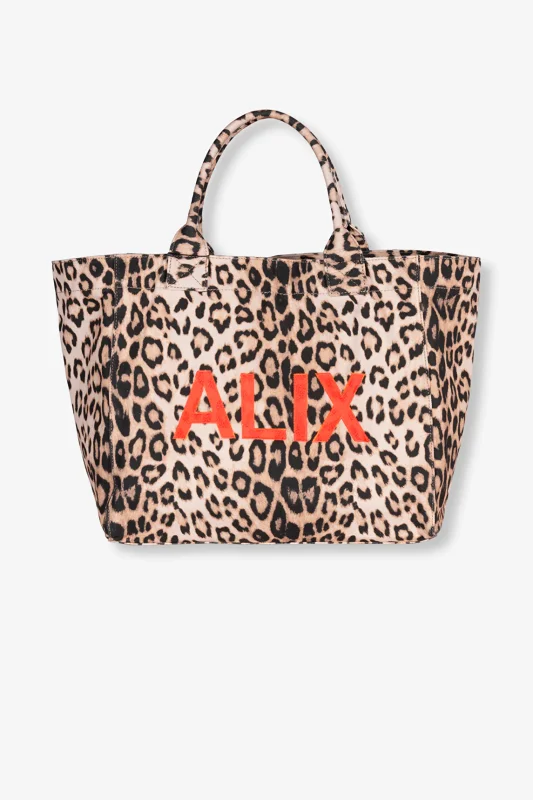 Alix The Label Leopard canvas shopper -