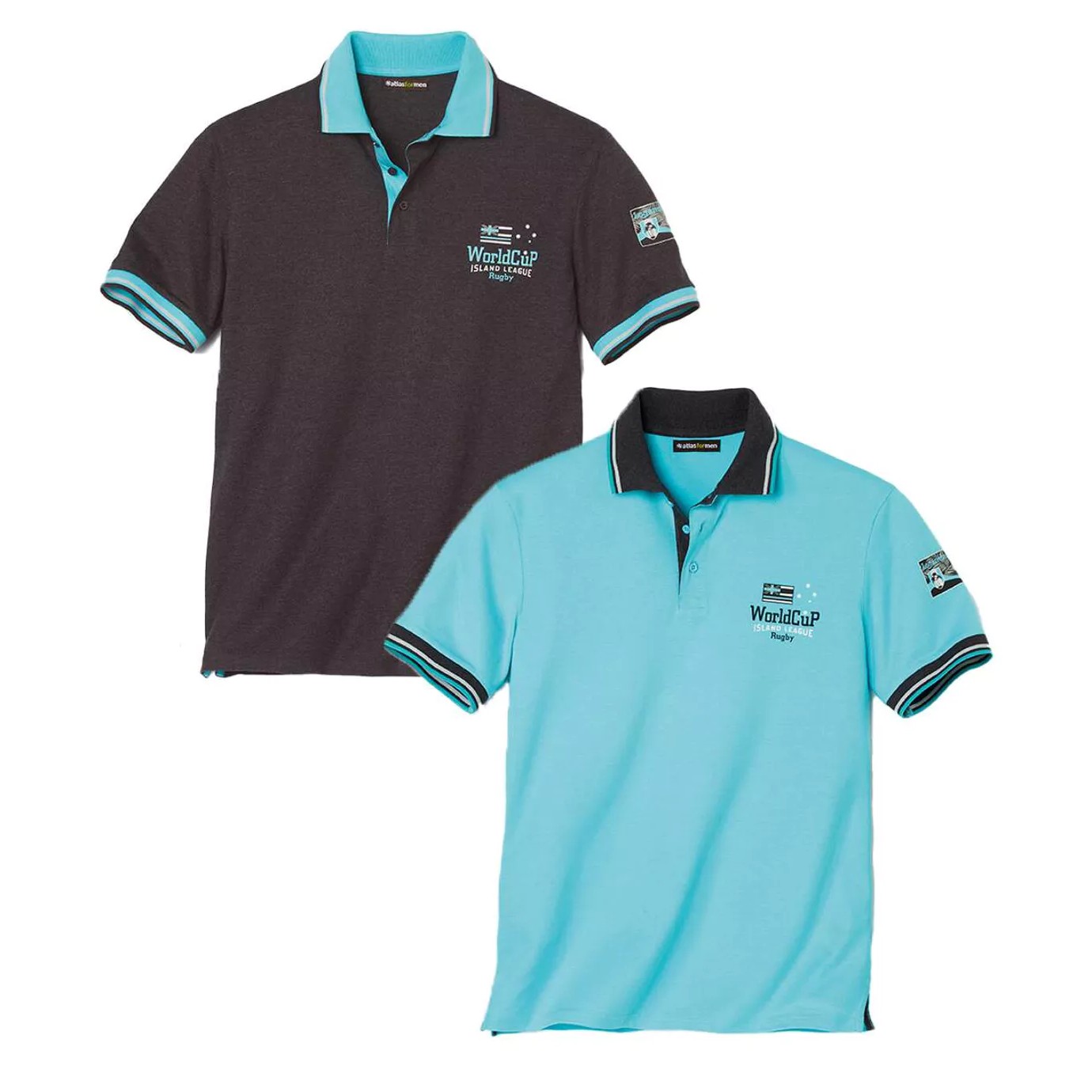 Atlas For Men Heren nautisch polo shirt (pack of 2)