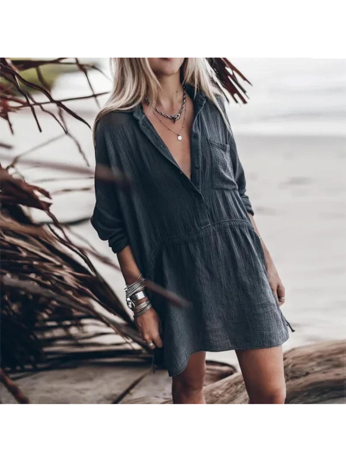 The Dezzy Factory Oversized blouse jurk | navy