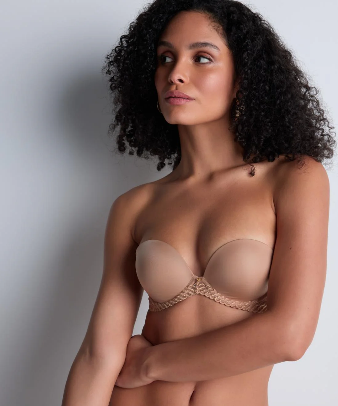 Aubade Sheer emotion strapless bh 4mp06 sand