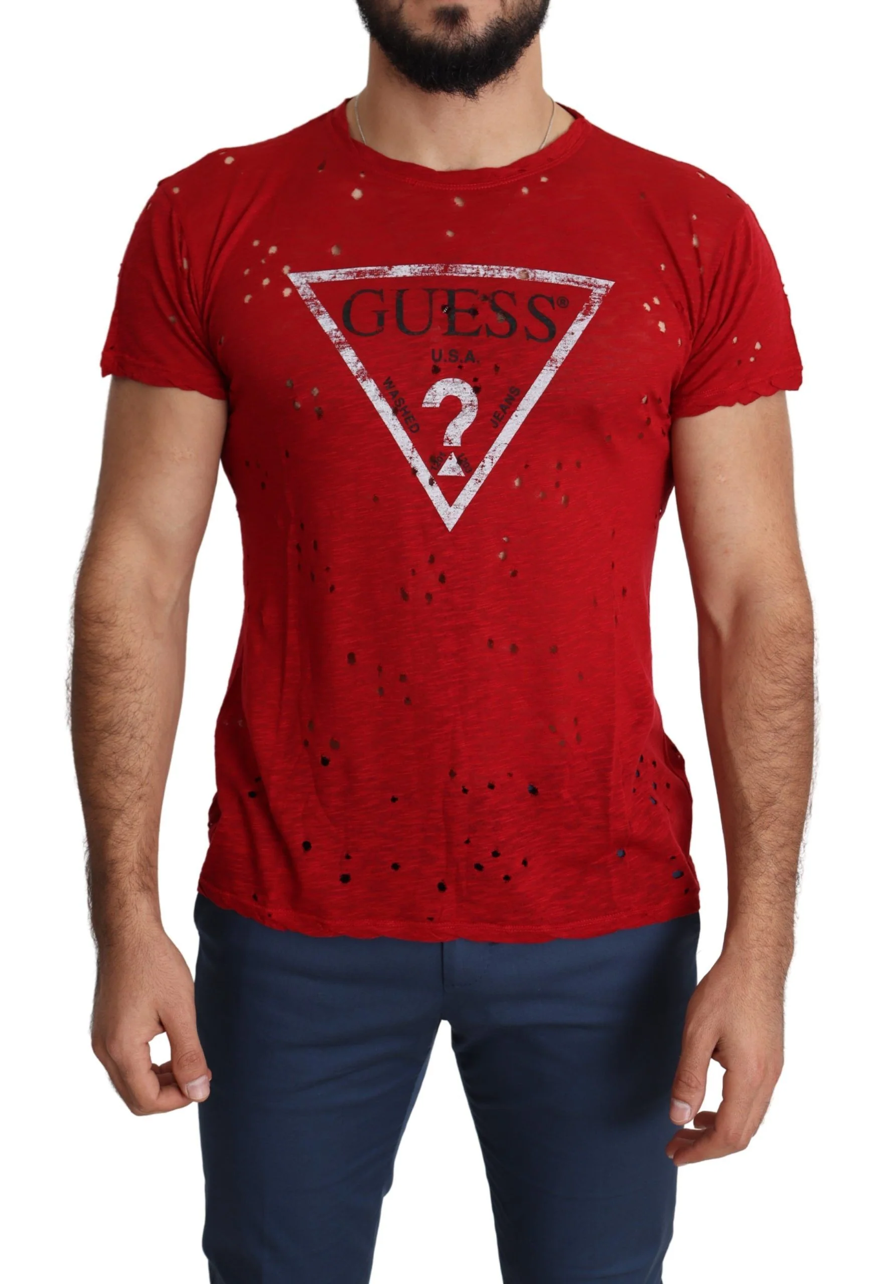 Guess Stralend rode katoenen t-shirt voor elke dagstijl