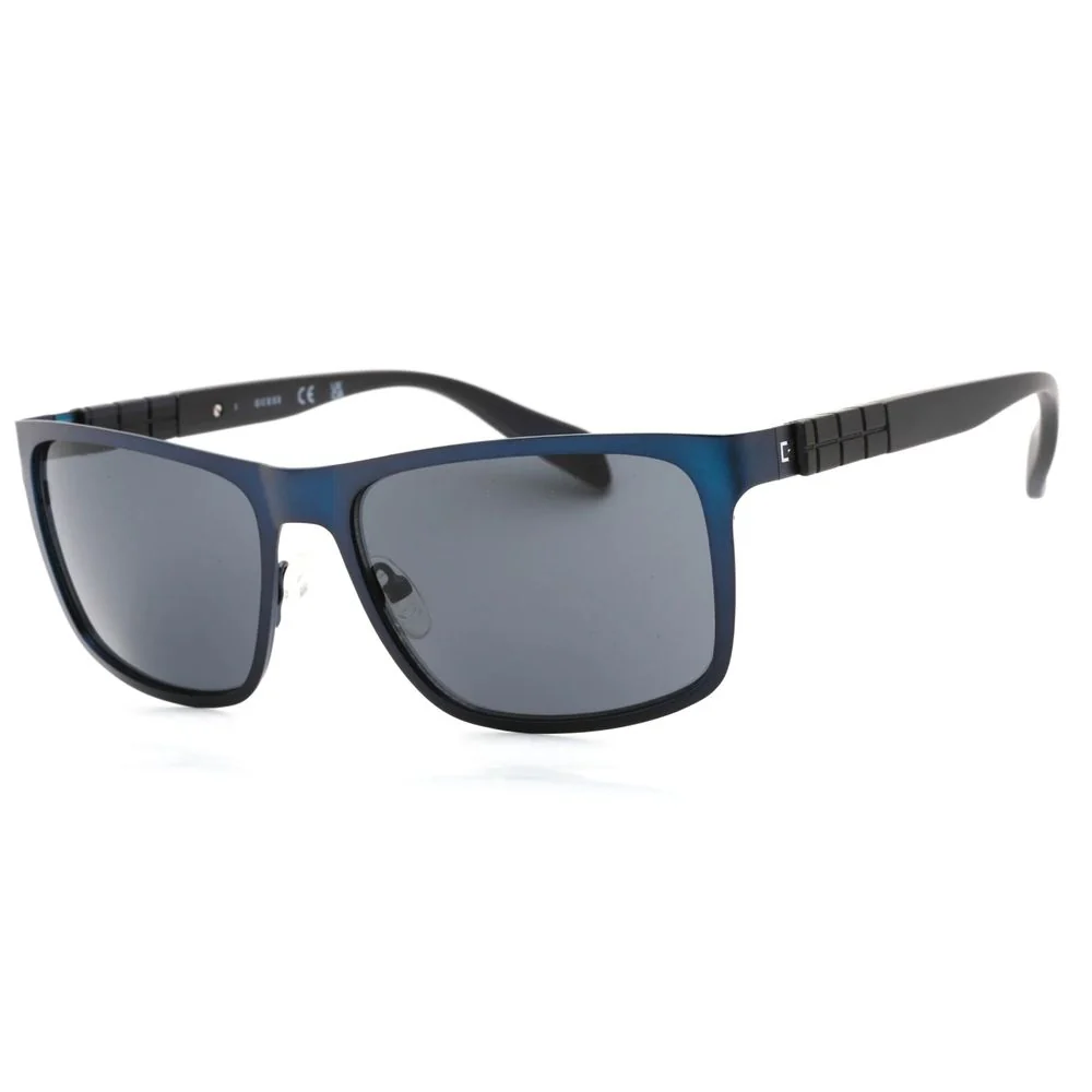 Guess Blauwe metalen zonnebril met 58mm lenzen