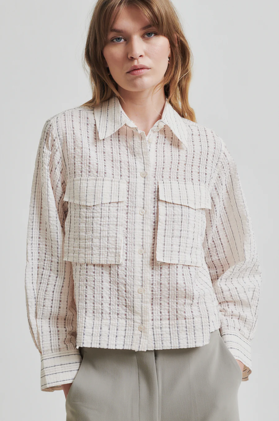 Second Female blouse lm esters pocket shirt 1044 coconut milk