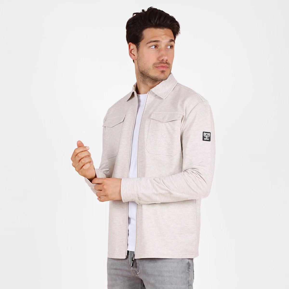 Q1905 Overshirt hattem zand melange