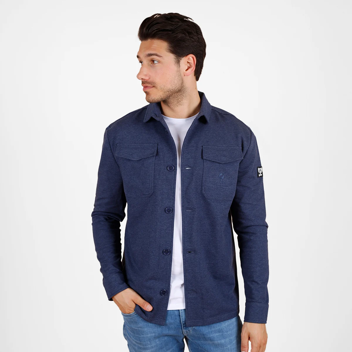 Q1905 Overshirt andel donker melange