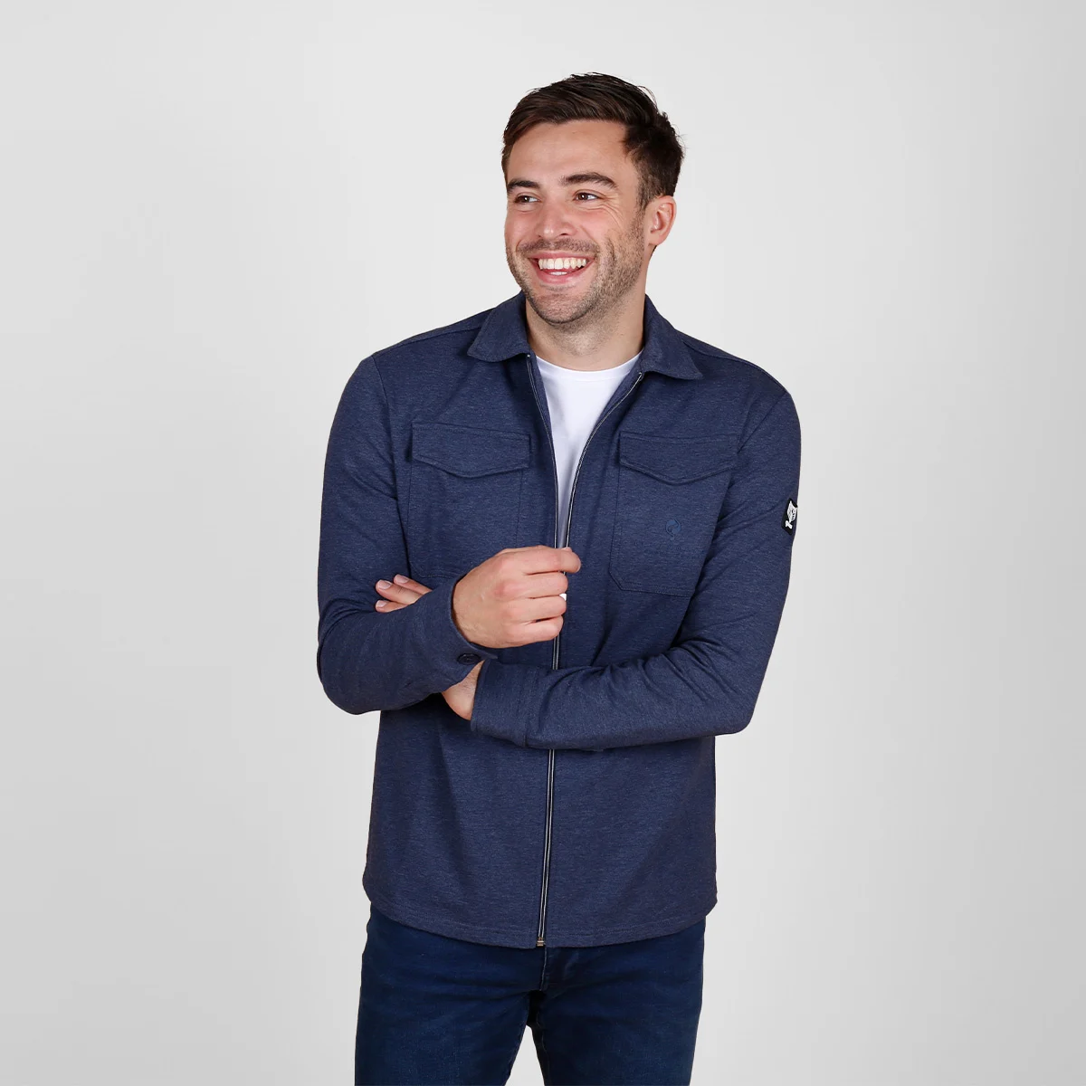 Q1905 Overshirt hattem donker melange