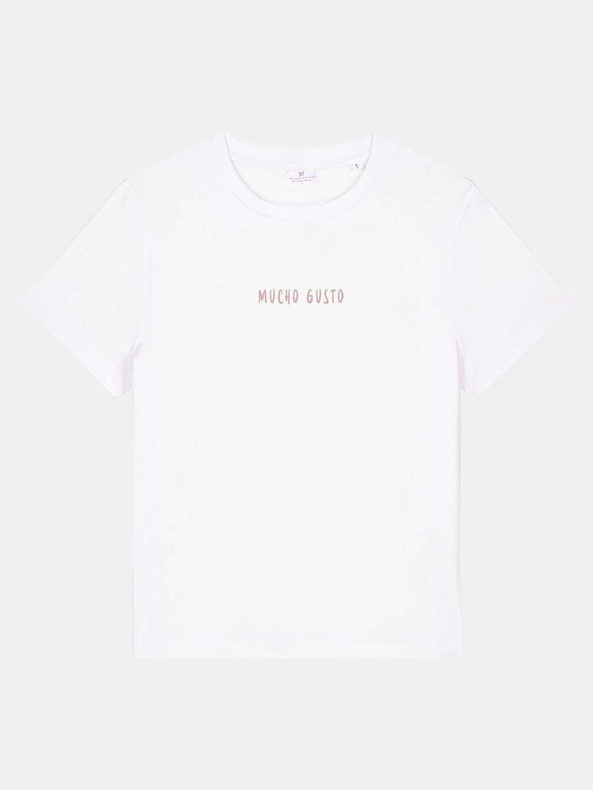 Mucho Gusto ® t-shirt wit achteropdruk paradijsopdruk