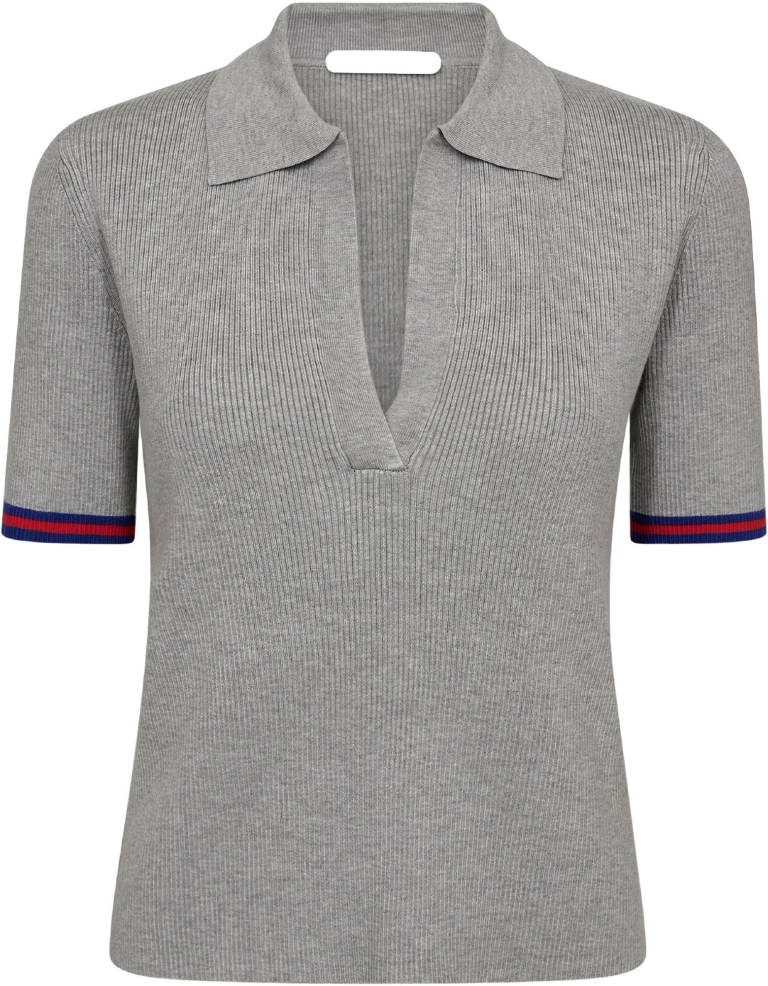 Co'Couture Balincc polo hole knit tee light grey
