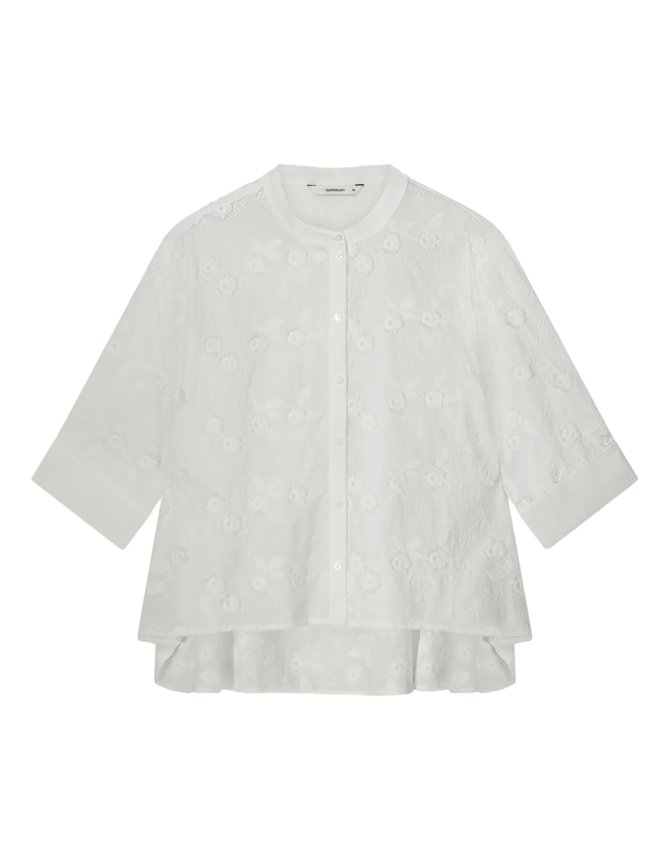 Summum 3/4 sleeve blouse 3d flower cotton 2s3054-12183